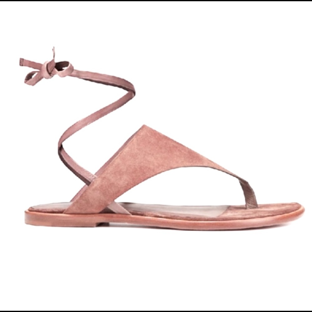 VINCE Eastwood V-strap wraparound sandal in coco suede 8.5 Brand New